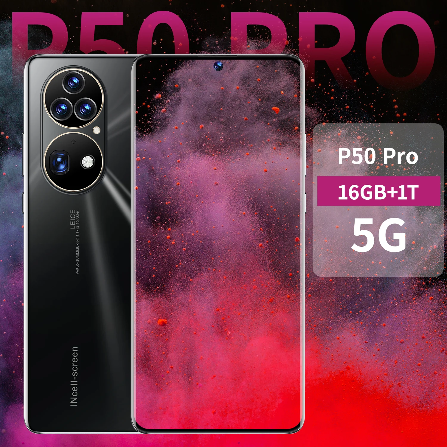 

7.3 Inch Global Version P50 Pro Full Screen Cell Phone 16+1TB 6800 mAh Andriod 11 36+64MP Face ID Unlocked 5G Smart Phone