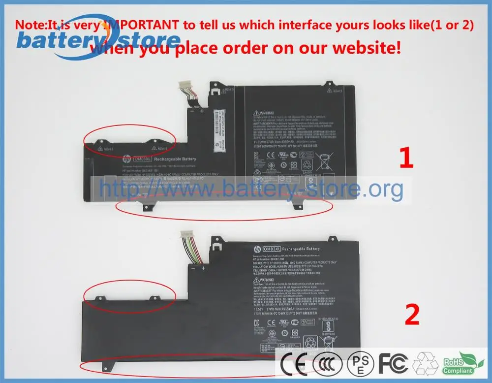 4935 мА/ч, 57W Подлинная батарея OM03XL HSN-I04C 863167-171 863280-855 HSTNN-IB70 для hp EliteBook x360 1030 G2