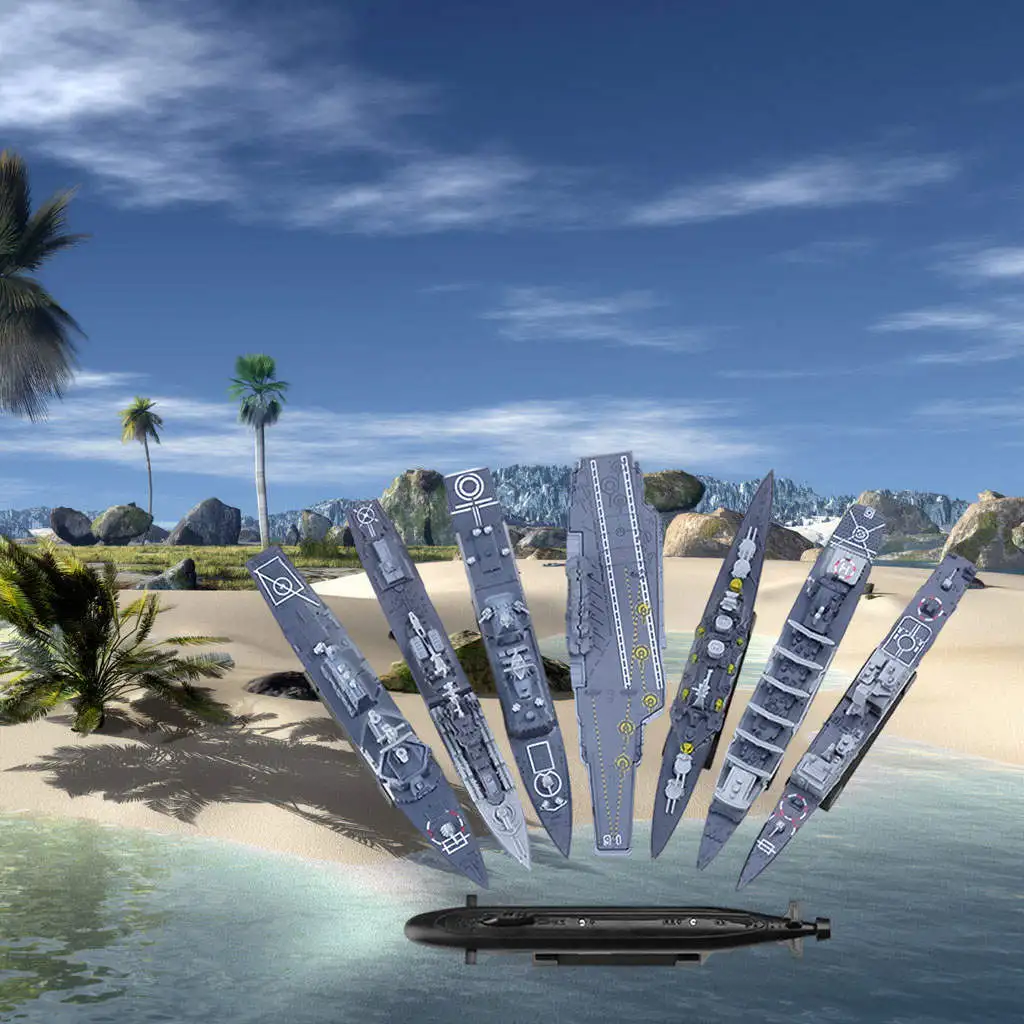 

Set of 8 Assembled Warship Model 1:144 Toys for Ornaments Sand Table Scene