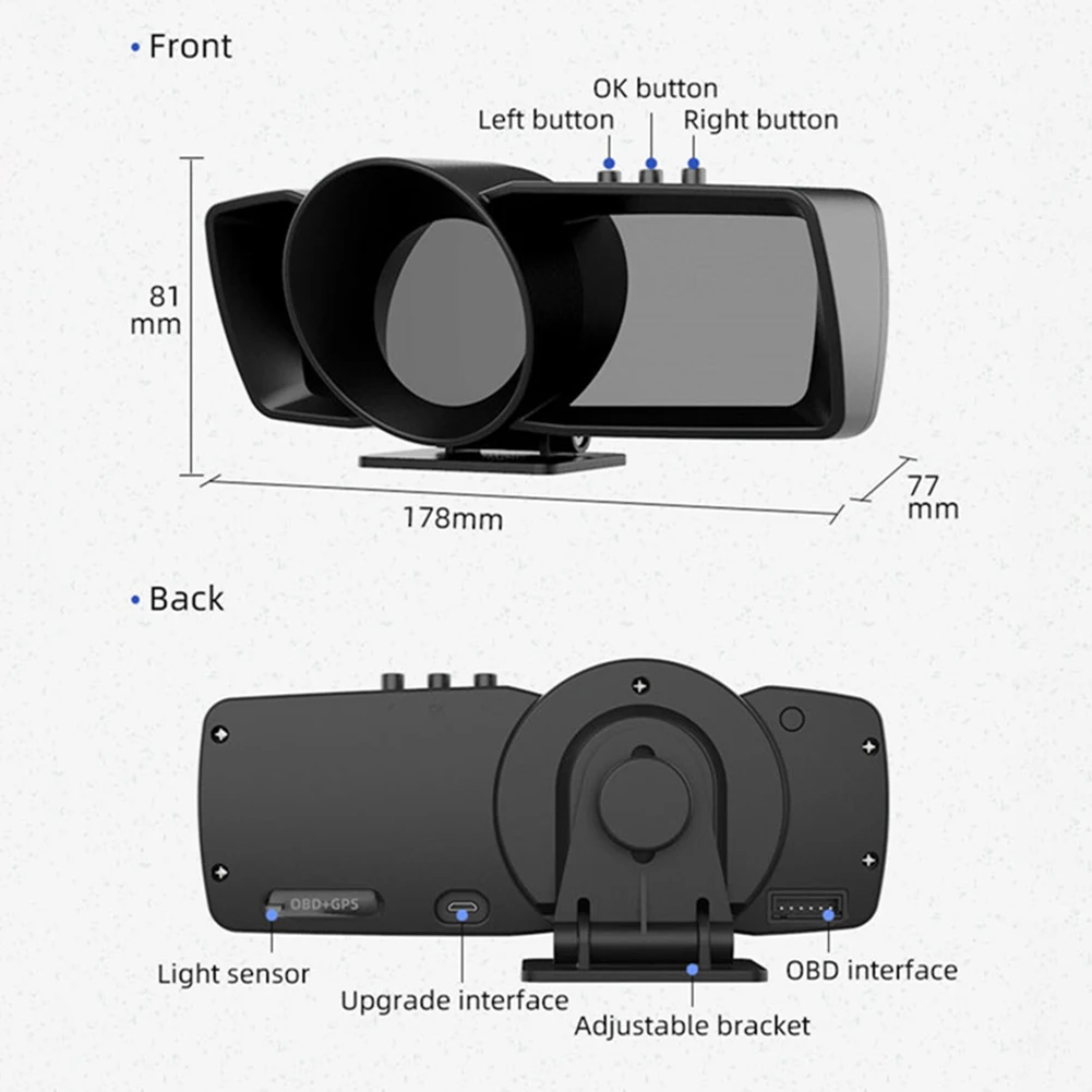 

OBD2 GPS Car On-Board Smart Computer Alarm Light Digital Automobile Driving Speed Fuel Consumption Temperature Gauge OBD2 Scanne