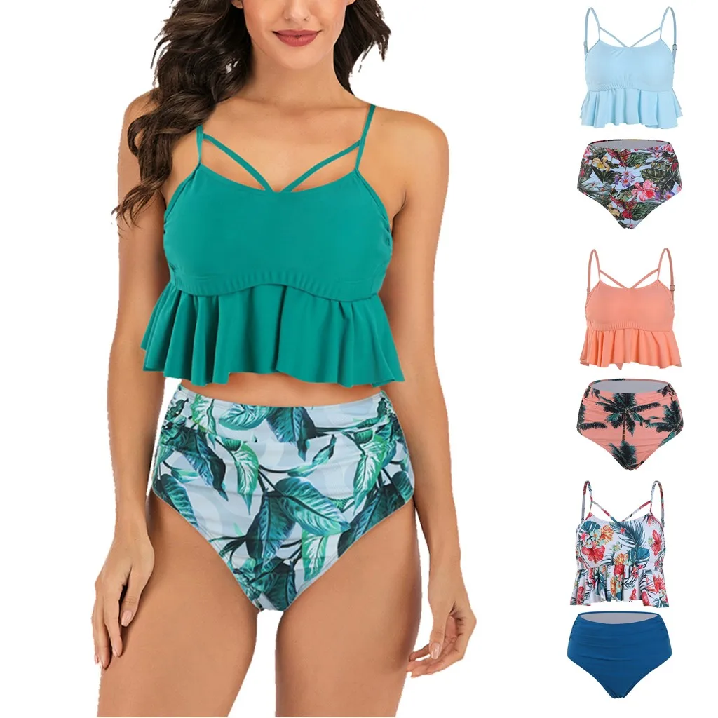 

SAGACE Bikini Sets For Women Monokini Swimsuit High Waist Bathing Suit Plus Size Swimwear Push Up Vintage Beach Wear Biquini