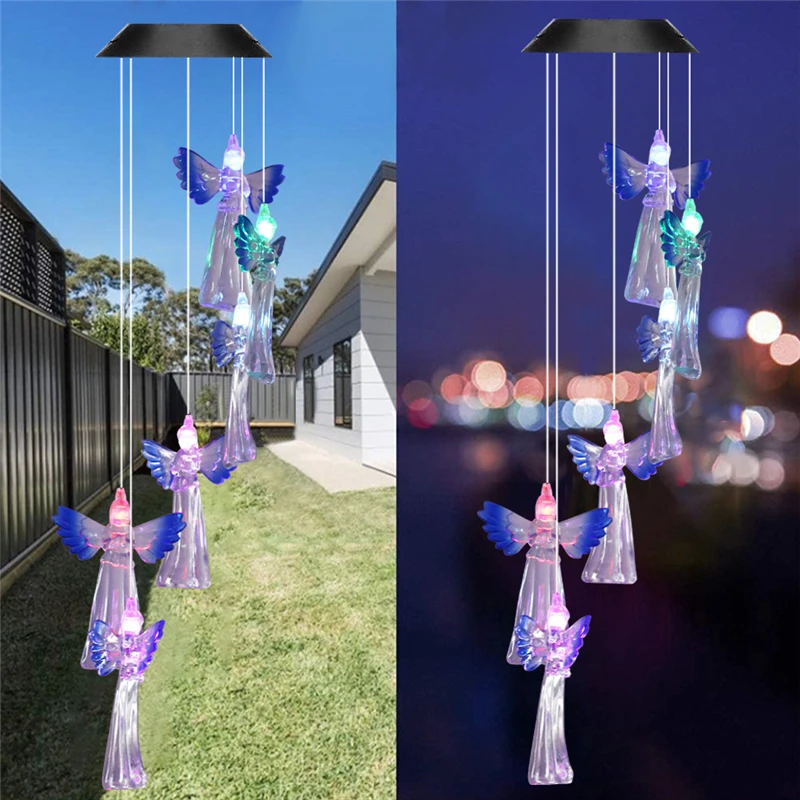 Ветряная колокольчика на солнечной батарее подвесной водонепроницаемый