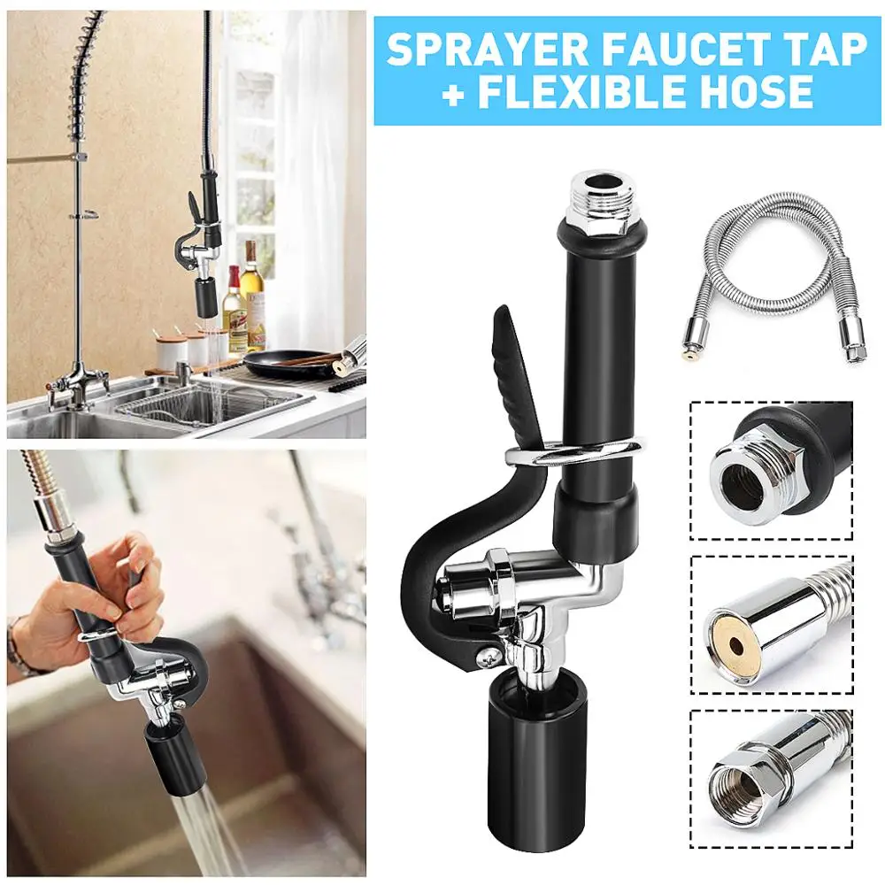 

Commercial Kitchen Pre-Rinse Faucet Tap Spray Head Sprayer with Flexible Hose