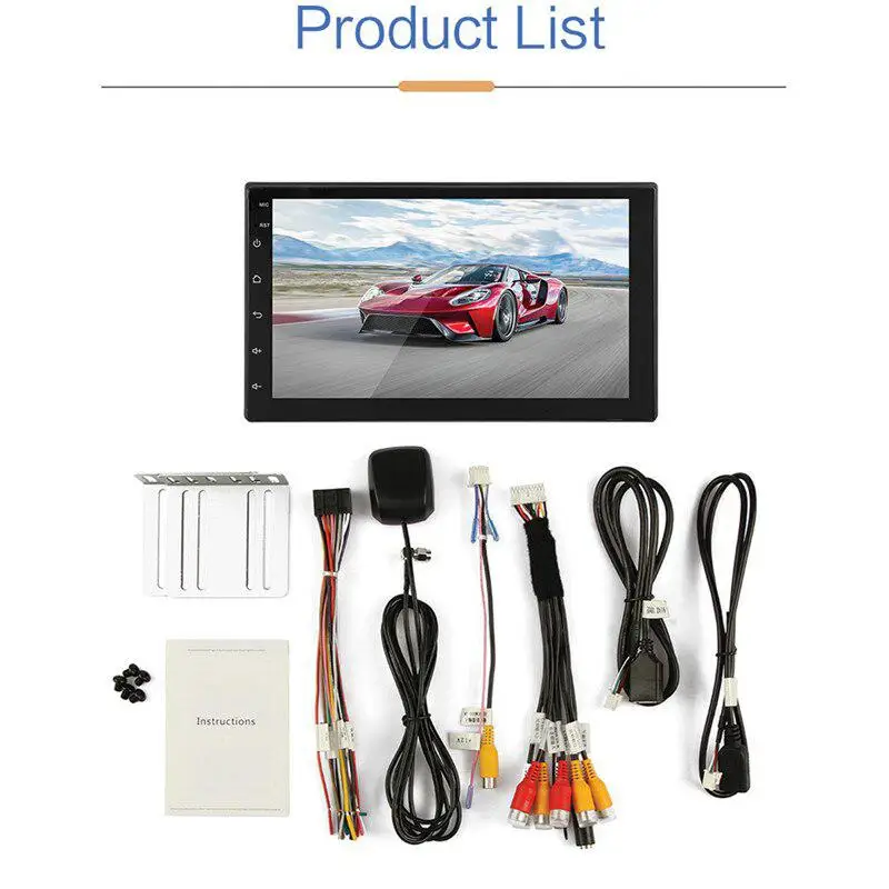 Все в одном 7 дюймов Android 8 1 двойной 2 DIN 16G четырехъядерный gps автомобильный MP5 плеер
