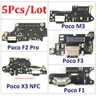 5 шт.лот, для Xiaomi Poco X3 Pro M3 F1 F2 Pro F3 USB-порт для зарядки, микрофон, док-станция, разъем, гибкий кабель, запасные части