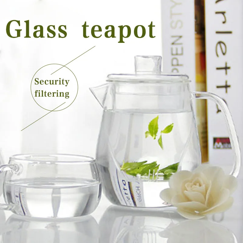 

Hotel Coffee Teakettle Durable High Borosilicate Living Room Glass Teapot Fashion 600ml Hotel Glass Flower Teapot Durable 600ml