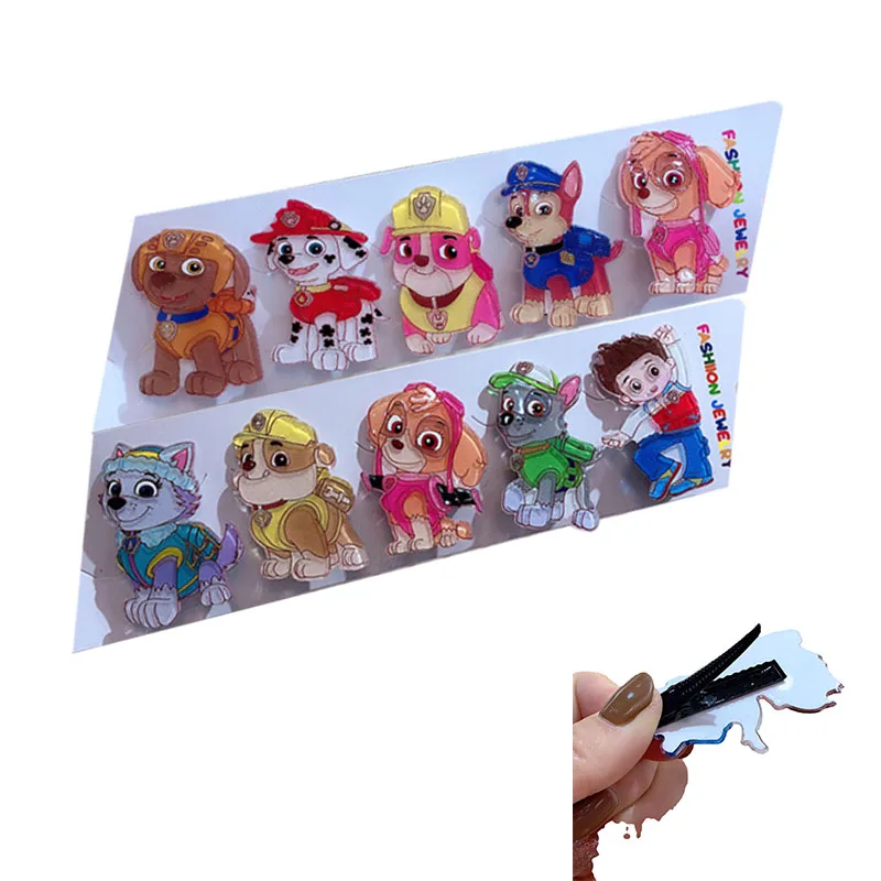 

Paw patrol baby hair accessories Hairpins Chase Marshall Rocky Zuma Skye Rubble Everest Cartoon hairpin Kid birthday toy gift