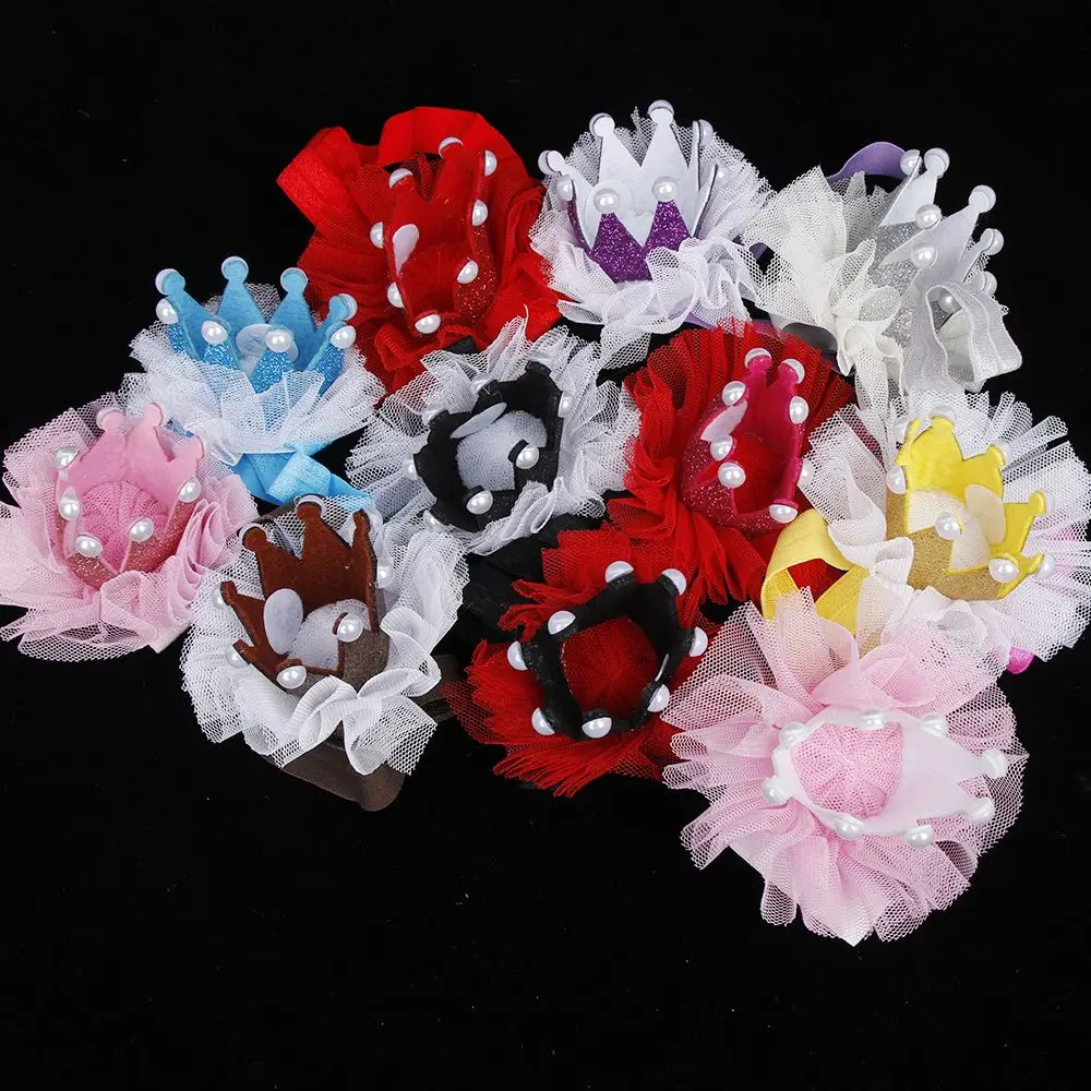 Красивые футболки-1 штука для детей малышей девочек Кружева Корона повязка на