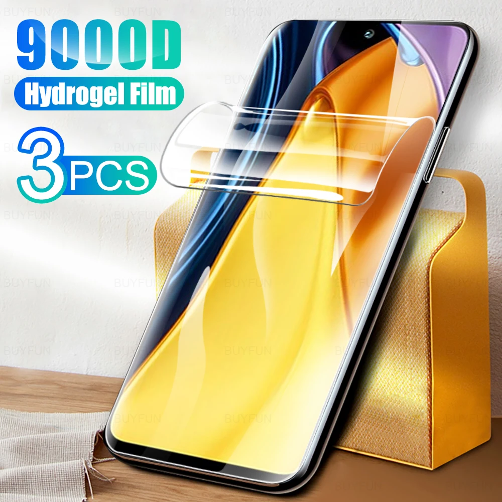 

3pcs xiomi poco m3 pro hydrogel film for xiaomi poco m3 m 3 pocom3 pro m3pro 5g anti-scratch screen protectors film not glass