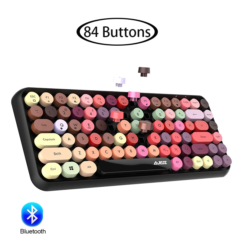 Беспроводная Bluetooth клавиатура 84 кнопки мультимедийная функция для планшета