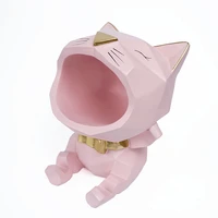 decor accesories for home figurines statue sculpture miniature room decoration kawaii cat storage mobile phone stand modern