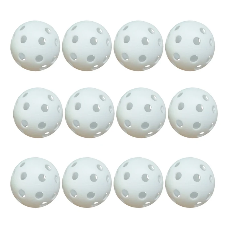 

12Pcs/set Plastic Whiffle Airflow Hollow/Solid Golf Practice Training Balls Outdoor Indoor Putting Green Target Swing Game