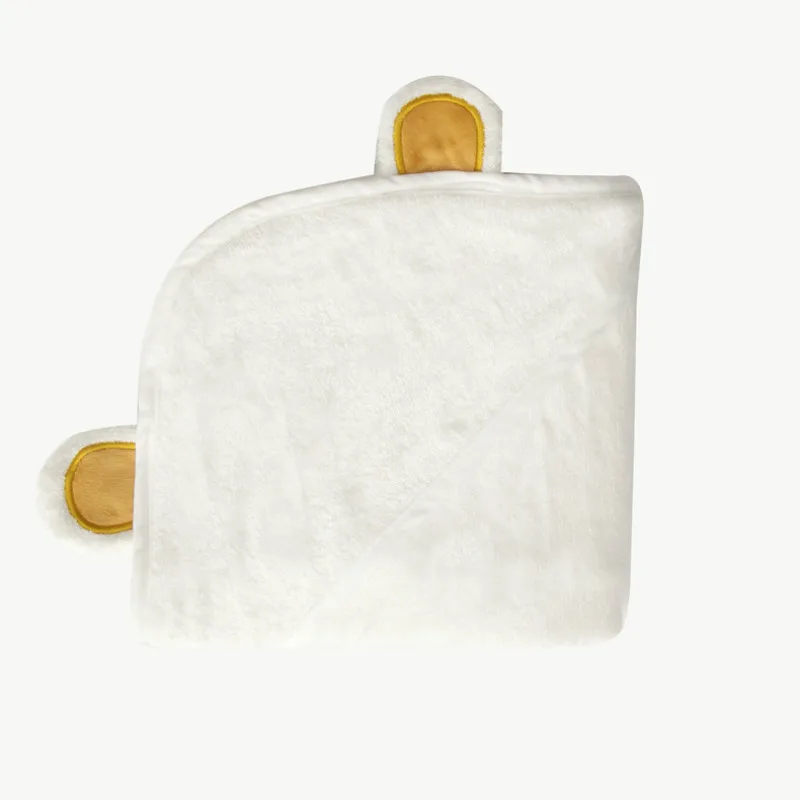 Белые детские пеленки с белым медведем банное полотенце для новорожденных