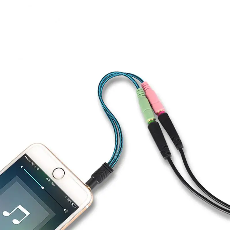 В наличии! 2/1PCS3.5mm Jack кабель постоянного тока адаптер гарнитуры Y сплиттер аудио 2