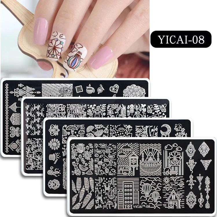 1 шт набор для стемпинга и нейл шаблон с белый чехол задней панели Панель 12 5*6 5 см