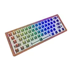 Набор механической клавиатуры GK61XS, RGB, Howswap, программируемый Bluetooth, заменяемая клавиатура, переключатели Cherry MX с металлическим чехлом орехового цвета