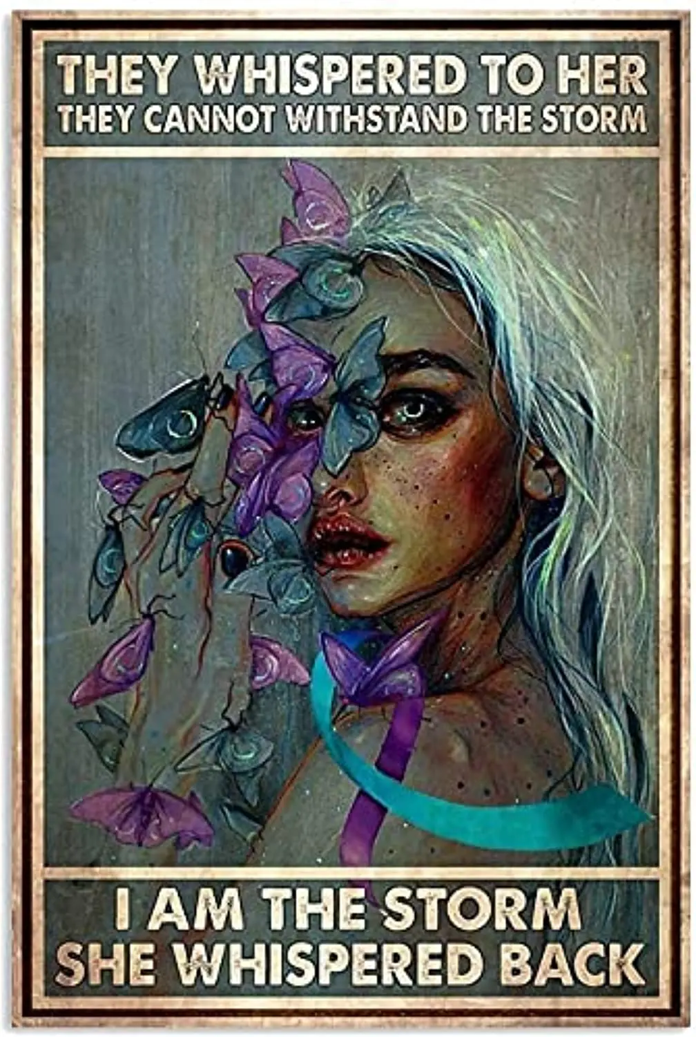 

Металлический жестяной ретро знак «I Am The Storm She» шепот, настенное украшение, бар, ресторан, кафе, гостиная, спальня, гараж 8x12