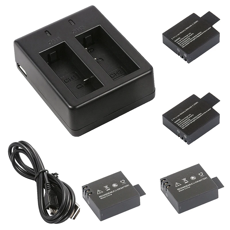 4x3 7 V 900mAh батарея + двойное USB зарядное устройство для спортивной камеры SJ4000 OS480