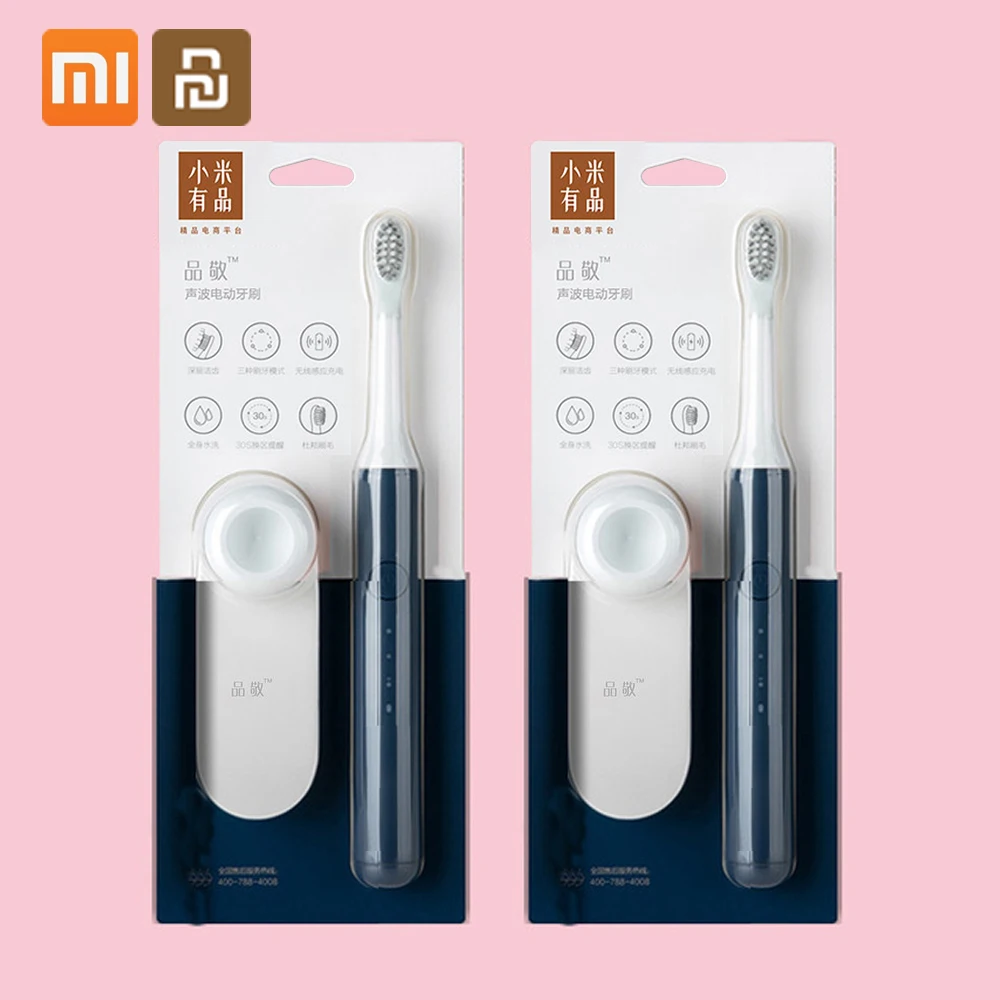 blue Xiaomi электрическая зубная щетка Sonic волновая зубная щетка для сменной головки зубной щетки перезаряжаемая электрическая зубная щетка подарок 5 - Цвет: blue