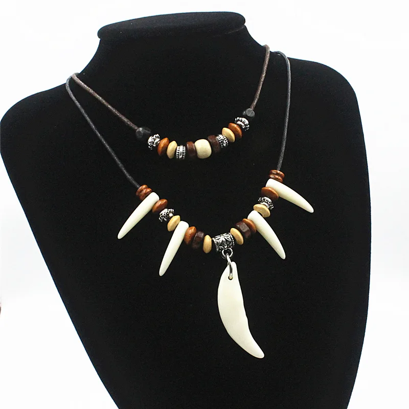 

Retro Spike Resin Necklaces Pendants Jewelry Personalized Man Bohemia Style Souvenir Ladies Sweater Chain