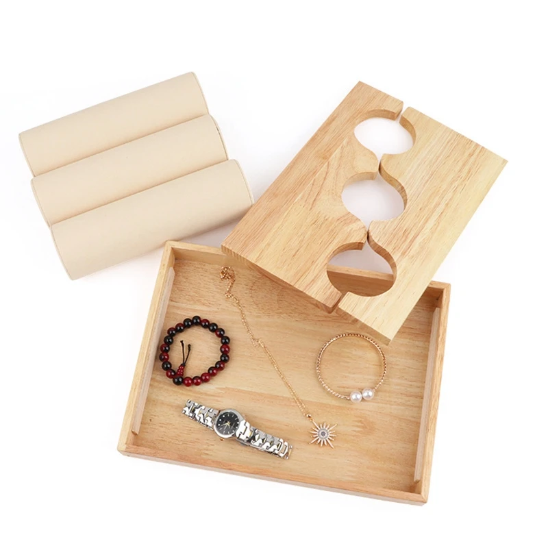 

Wood 3 Tier Bracelet Watch Stand Holder Jewelry Showcase Display Storage Necklace Bangle Organizer