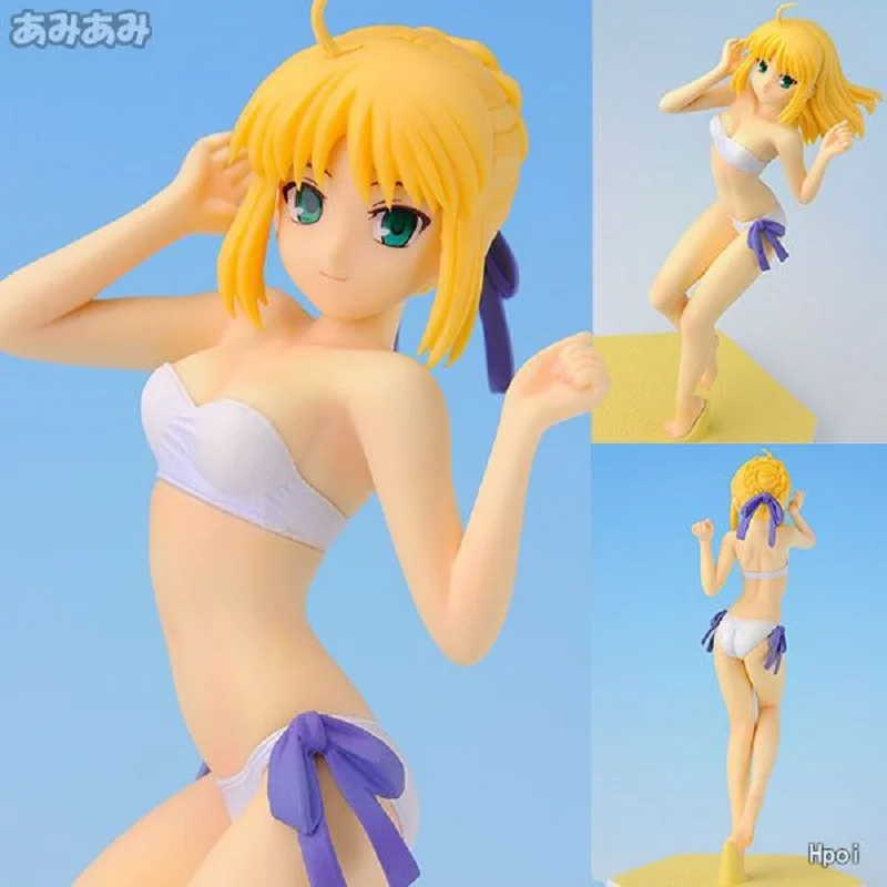 Экшн фигурка аниме Fate/Hollow Ataraxia 16 см купальники с белым саблем Ver Wave Swimsuti сменные