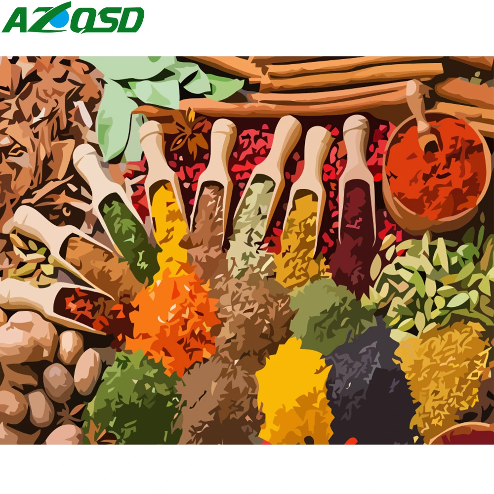 

AZQSD Краски по номерам для взрослых DIY Хо приправа украшения Раскраска по номерам Кухня принадлежности ручной Краски ed подарок