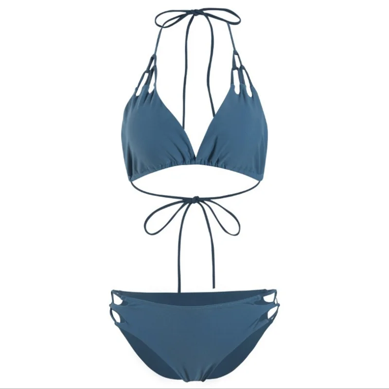 

European and American New Seaside Beach Three-Point Bikini Small Chest Push up Split Swimsuit Women's Fashion European and