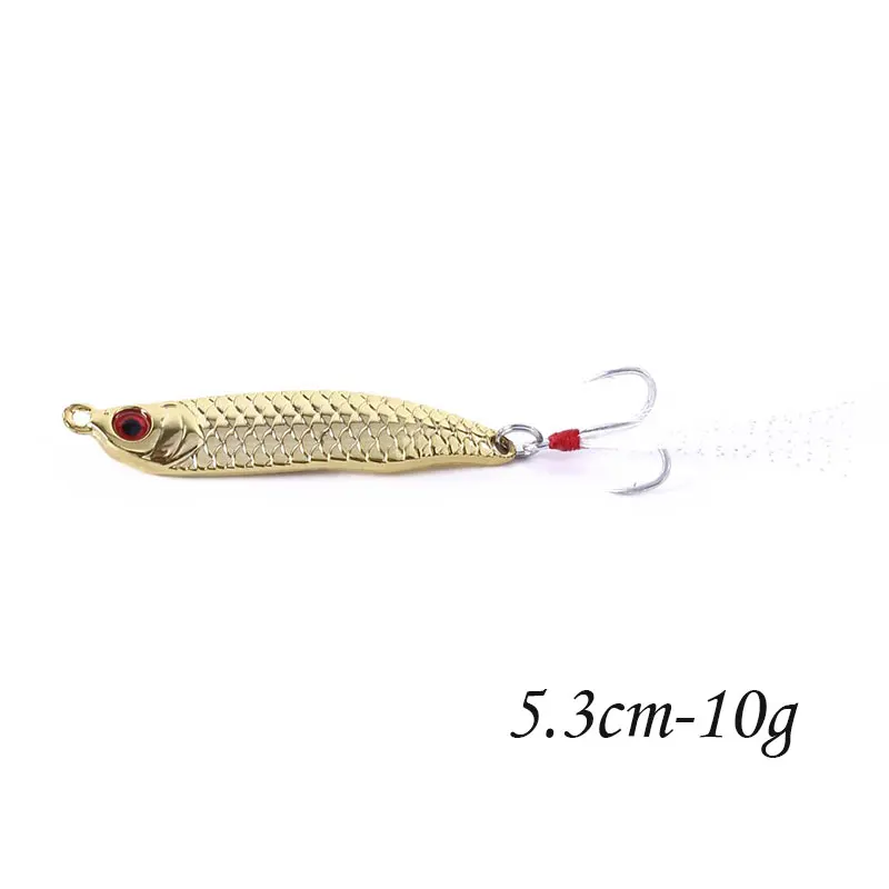SP254-2 1pcs Metal Spinner Spoon Fishing Lure Hard Baits Gold /Silver Sequins Noise Paillette Treble Hook Tackle 10/10.5/14/16.5/20g - Цвет: SP254-2