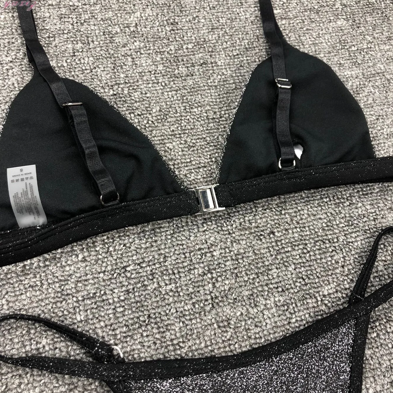 Раздельный Блестящий купальник женский золотистый серебристый Шелковый