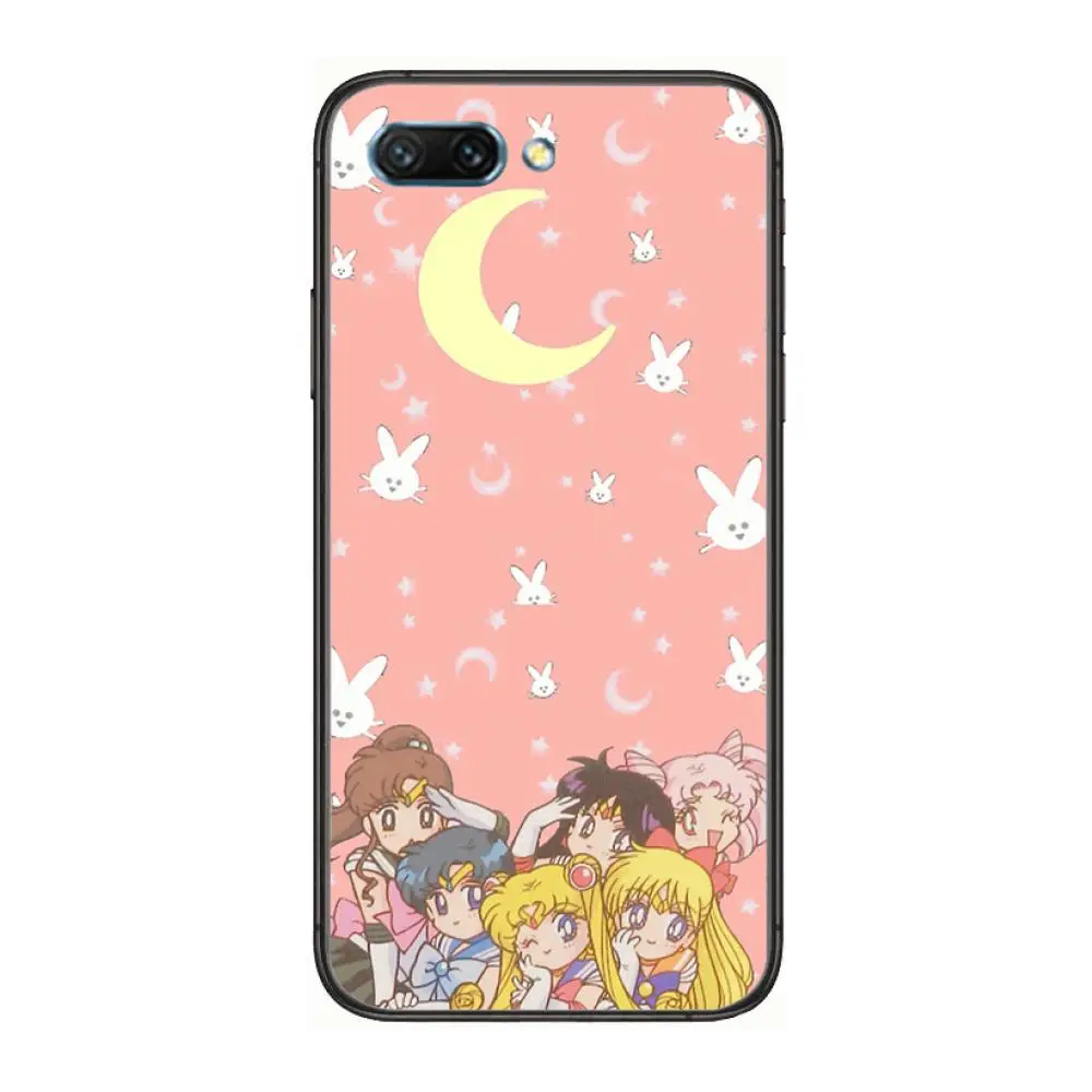 

Anime Sailor Moon clear Phone Case For Huawei Honor 10 9 8 7 N Pro Lite A C RU Black Etui Coque Hoesjes comic fashion