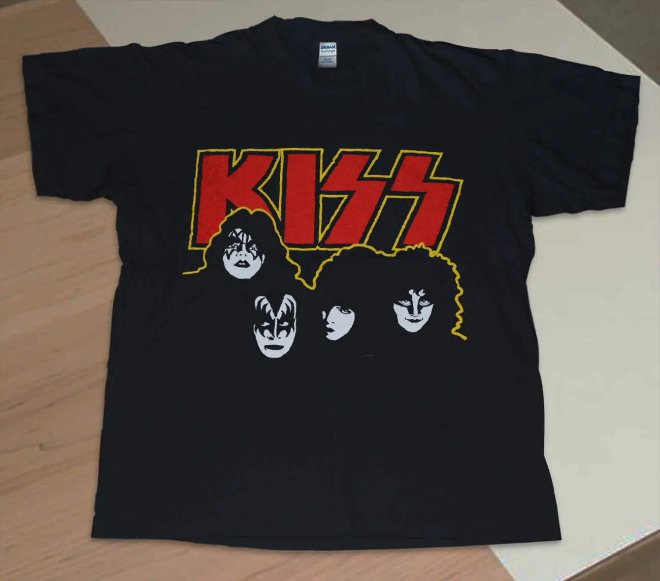 Футболка Kiss винтажная 1980 редкая рок группа концертная футболка 80 s Репринт 2018