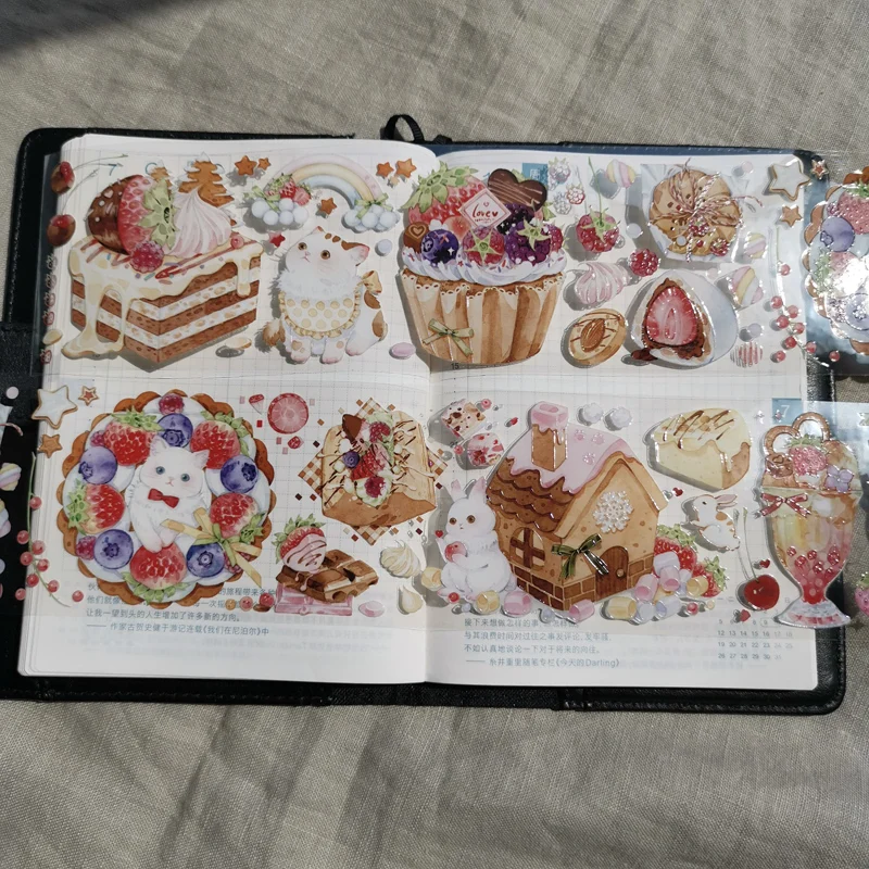 

1 Loop Ice Crystal Pet Icecream Cake Washi Tape Dessert Collage