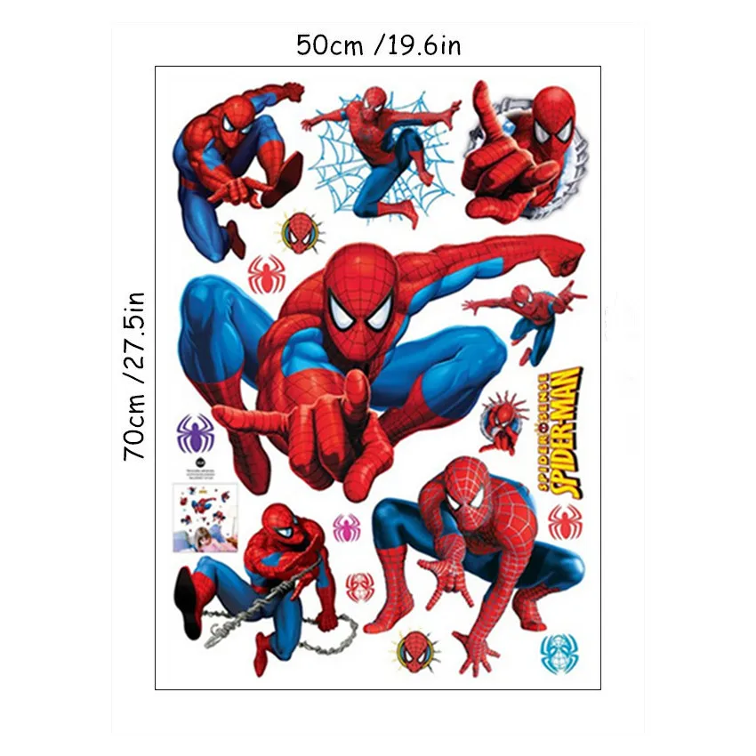 DM57-0164 Spider Man Супер забавные Mario Bros аниме наклейки на стены 3d игра плакат виниловые наклейки в детскую комнату украшения детской комнаты мультфильм обои 70*50 см - Цвет: DM57-0164 Spider Man
