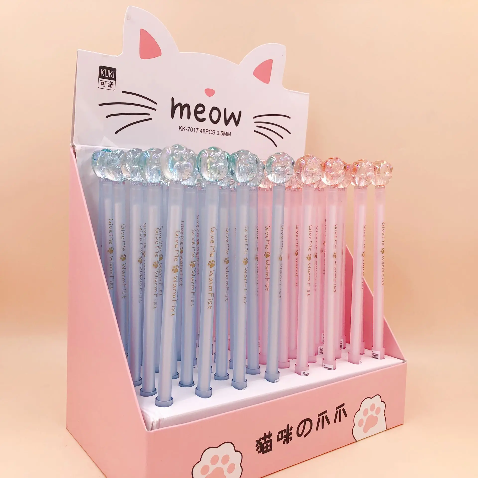 

48pcs Kawaii Cat claw crystal Gel Pens black gel ink pens for writing Cute stationery office school supplies 0.5mm