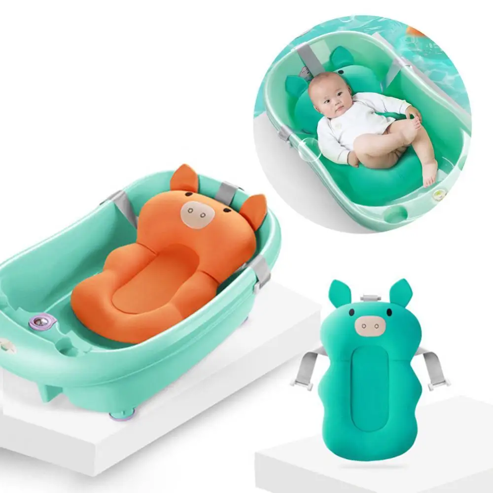 

Portable Baby Bath Shower Air Cushion Bed Non-Slip Bathtub Mat Support Seat