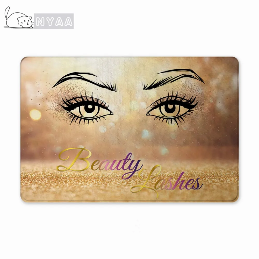 Коврик придверный резиновый розовое золото с блестками | Дом и сад