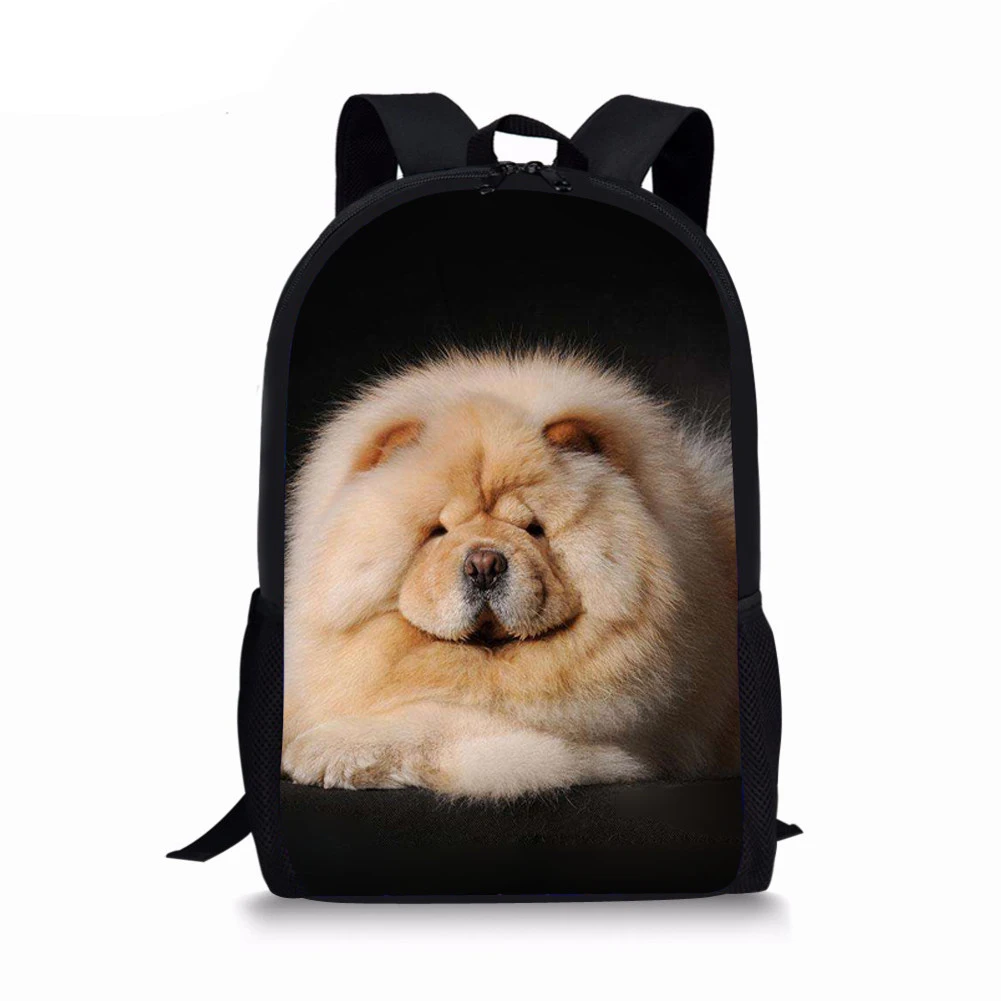 Милый школьный рюкзак для девочек Chow, детский рюкзак с принтом собаки, для учеников начальной школы, забавные сумки для книг, рюкзак