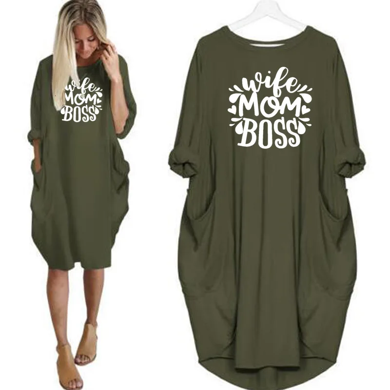 Большой размер для беременных платье осень зима круглый вырез досуг печать