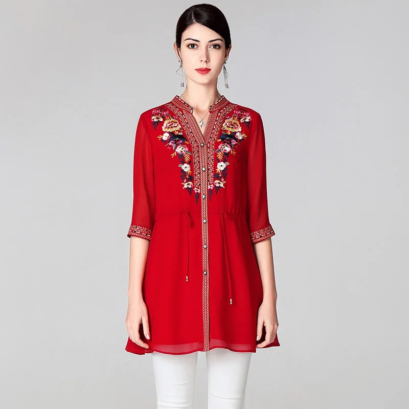 

Блузка женская с v-образным вырезом, на завязках