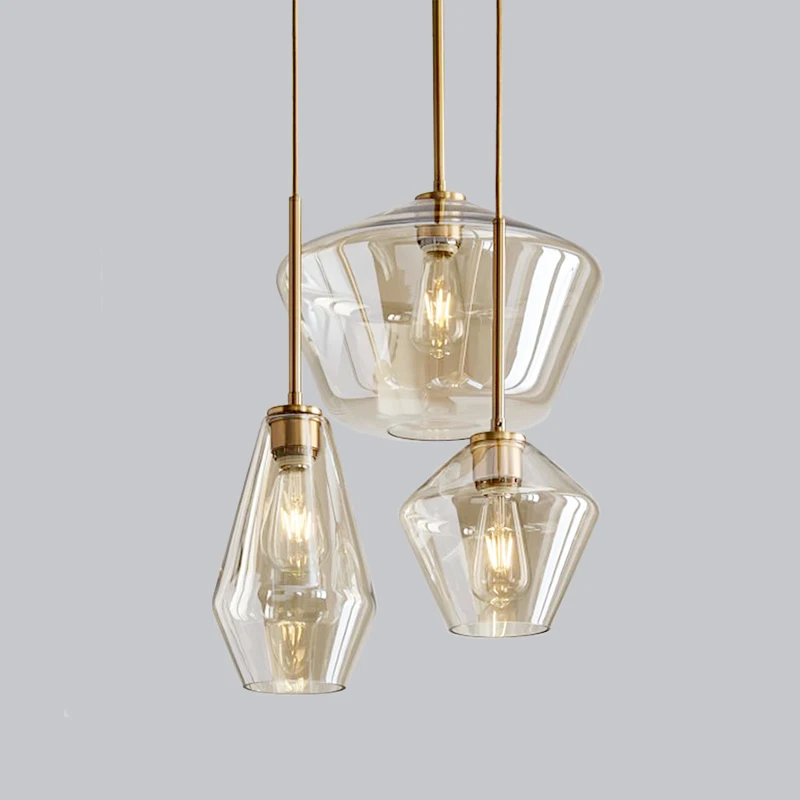 

nordic hanglamp lustre pendente glass restaurant industrial lamp