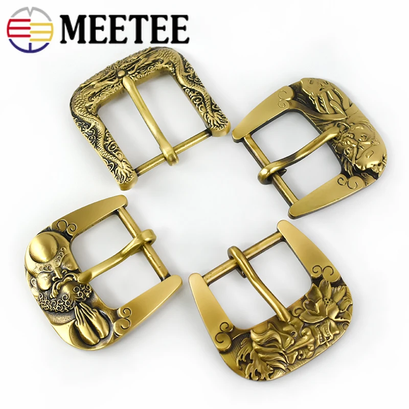 Meetee ID 40 мм Мужской Твердый латунный ремень с пряжкой в стиле дракона Пряжка для