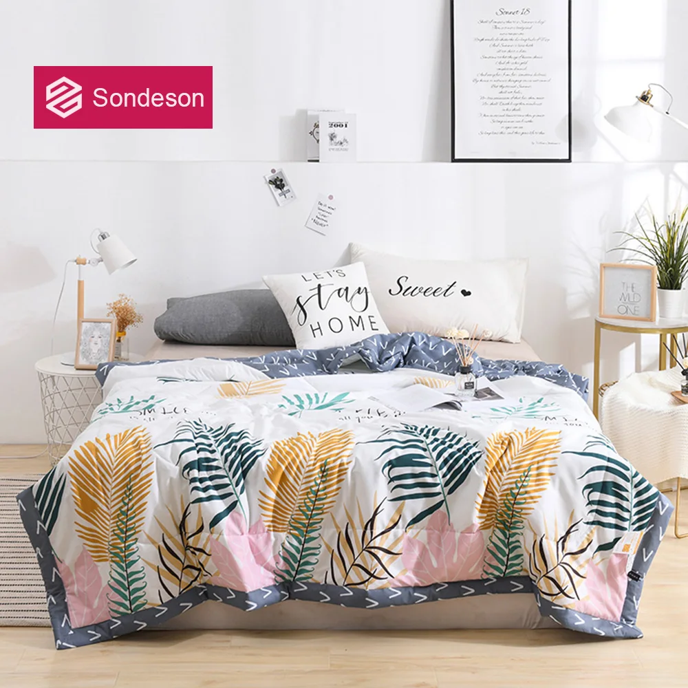 Sondeson нордическая красота 100% хлопок цвет листьев одеяло наполнитель для лета и