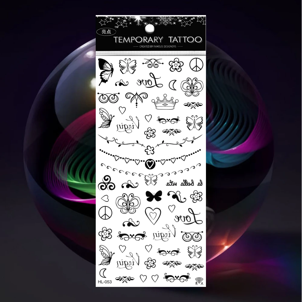 5 шт./лот тату со стрелками татуировка сердце наклейка для девочек король