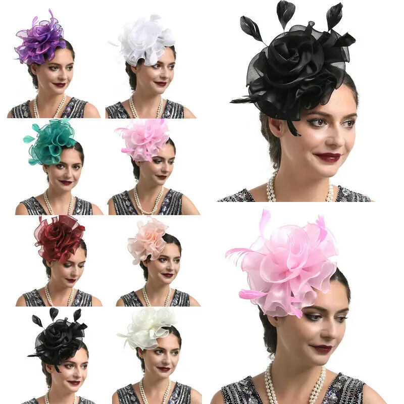 Женская заколка для волос с перьями и цветами |