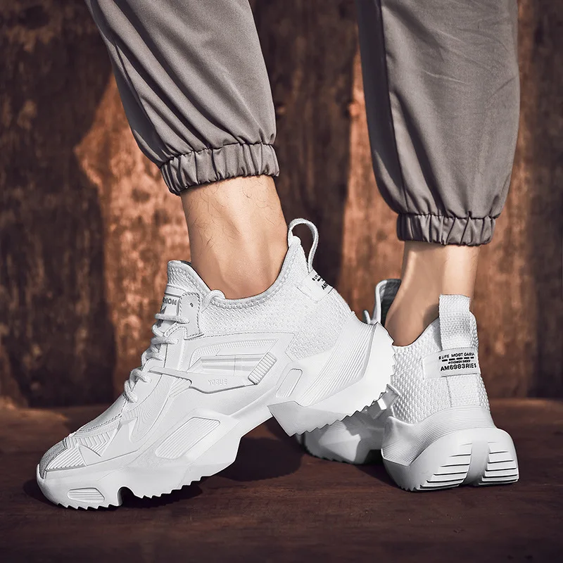 WHNB/Мужская обувь на массивном каблуке Качественная дышащая повседневная из