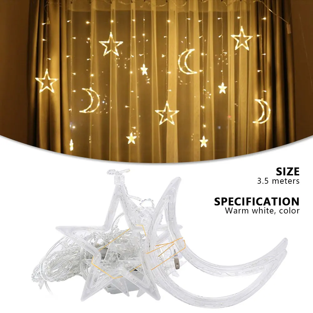 Луна Звезда лампа Светодиодная лента украшение Рождественские Огни Праздник