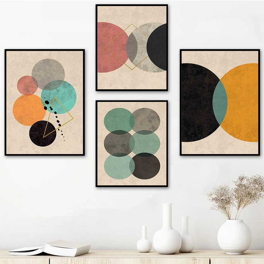 

Round Triangle Square Modular Wall Art Canvas Painting Nordic Posters And Prints Wall Pictures For Living Room Bohemian Decor