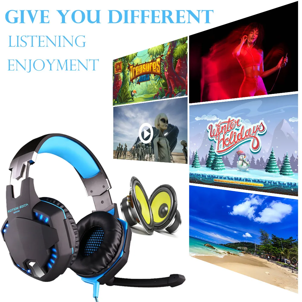 Игровая гарнитура G2100 проводные наушники со стереозвуком светодиодный