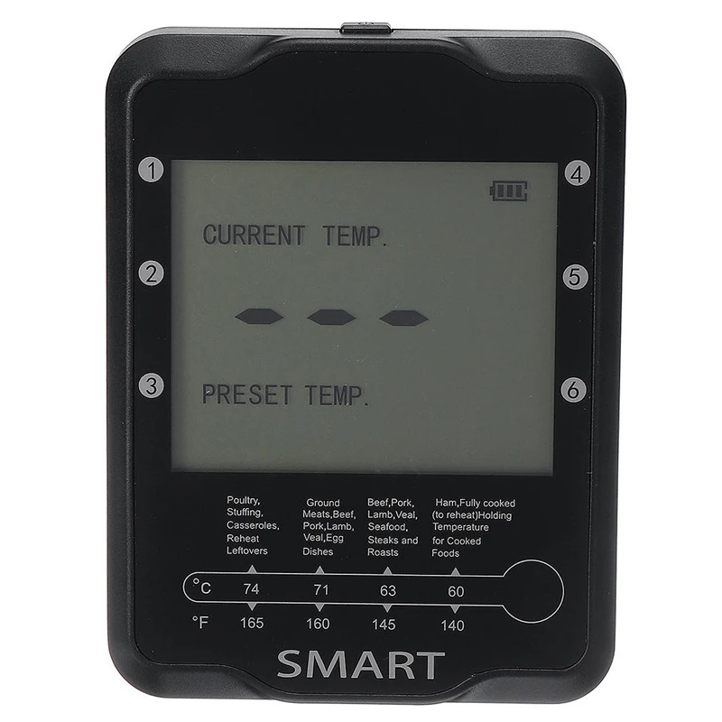 Беспроводной смарт-мяса цифровой термометр 6/4 зонды WiFi Bluetooth барбекю термометр-6 |